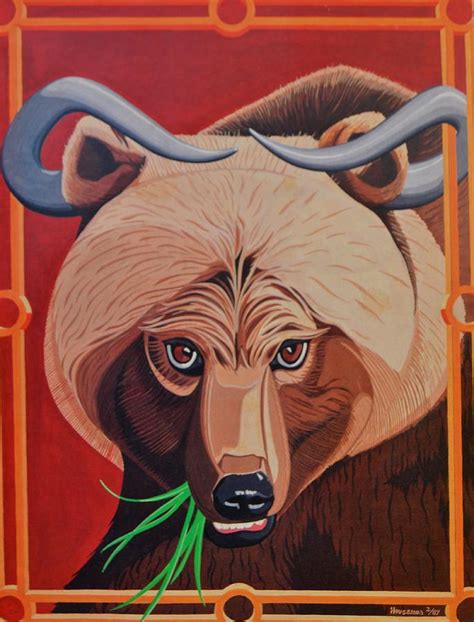 The Russian Bear Gets Bullish On Trade Painting By John Houseman Fine