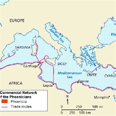 Map Of Phoenicia And Its Mediterranean Trade Routes Download