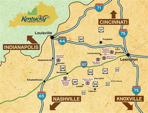 Kentucky Bourbon Trail Distilleries Map My Maps