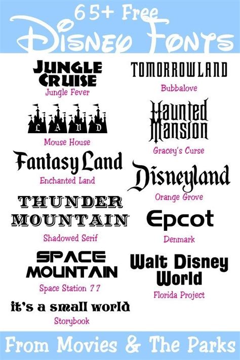 65 Free Disney Fonts From The Movies Parks Artofit