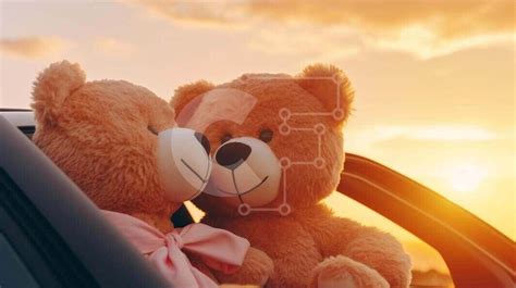 Teddy Bears In Love At Sunset Stock Photo Creative Fabrica