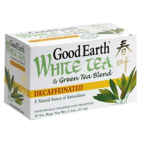 Good Earth White Tea And Green Tea Blend Decaffeinated 18 Each Instacart