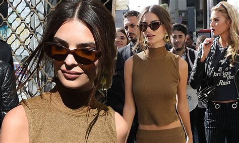 Emily Ratajkowski Flashes Torso As She Leaves Dolce And Gabbana Show With