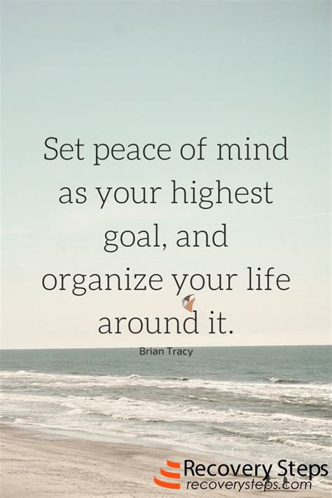 Motivational Quotes Set Peace Of Mind As Your Highest