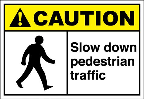 Caution Sign Slow Down Pedestrian Traffic