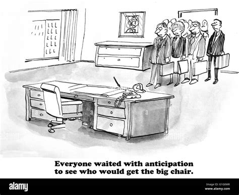 Business Cartoon About Anticipating A New Boss Stock Photo Alamy