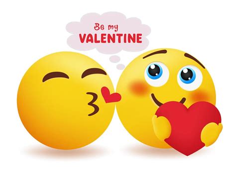 Diseño De Concepto De Vector De Pareja De San Valentín Emoji Emojis 3d