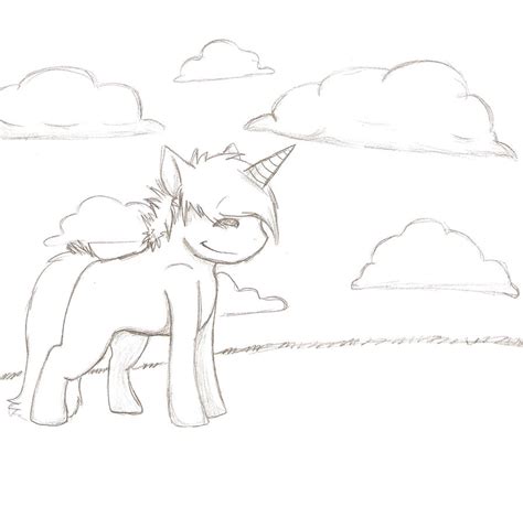 Little Unicorn Line Art By Moonwolf33 On Deviantart