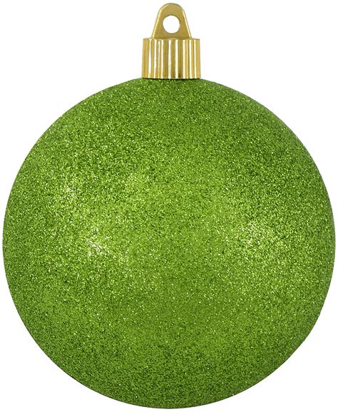 Large Shatterproof Glitter Ball Ornament 4 100mm Lime Glitter