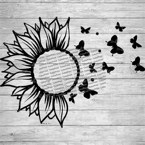 See more ideas about butterfly, silhouette stencil, butterfly stencil. Sunflower & Butterflies 2 SVG,EPS & PNG Files - Digital ...