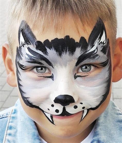 Wolf Halloween Face Makeup For Kids Face Painting Halloween Animal
