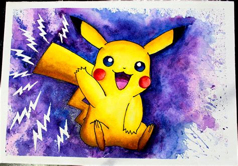 Pikachu Watercolor Painting