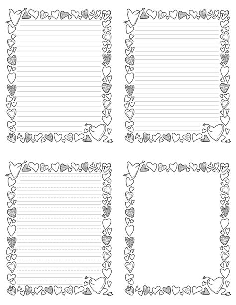 Free Printable Heart Border Writing Templates