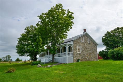 Circa 1832 Historic Stone Farmhouse For Sale Woutbuildings And River