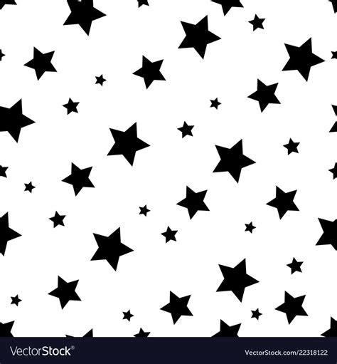 Star Seamless Pattern Background Black Star Vector Image