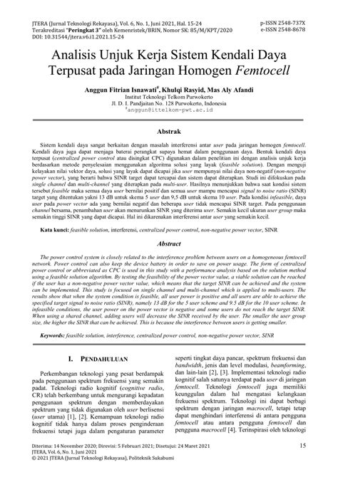 Pdf Analisis Unjuk Kerja Sistem Kendali Daya Terpusat Pada Jaringan