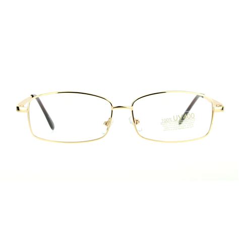 Sa106 Mens Classic Minimal Narrow Rectangular Metal Rim Eyeglasses Ebay