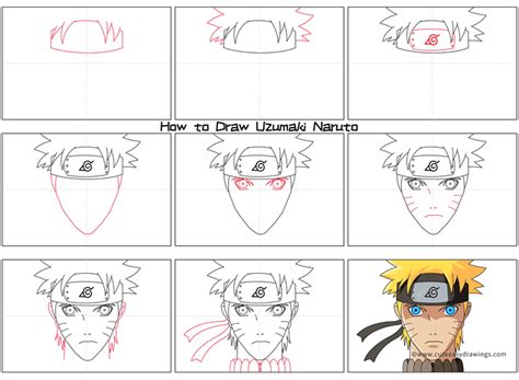 How To Draw Uzumaki Naruto Face Step By Step Cute Easy Drawings