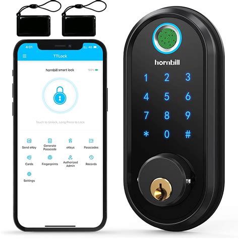 Smart Lockhornbill Fingerprint Electronic Deadbolt Door Lock With