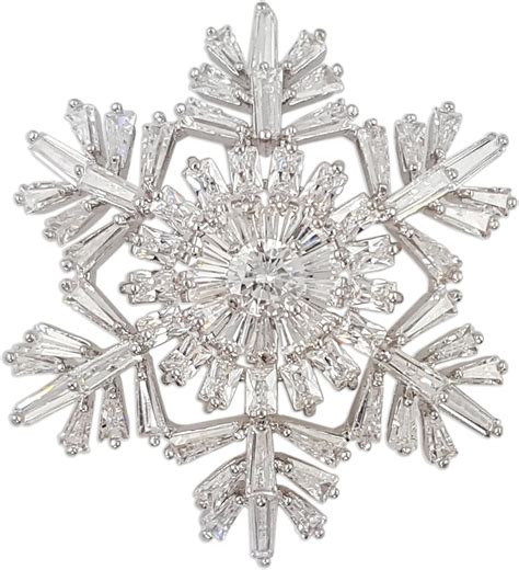 Christmas Crystal Snowflake Brooch Pin Made With Swarovski Elements