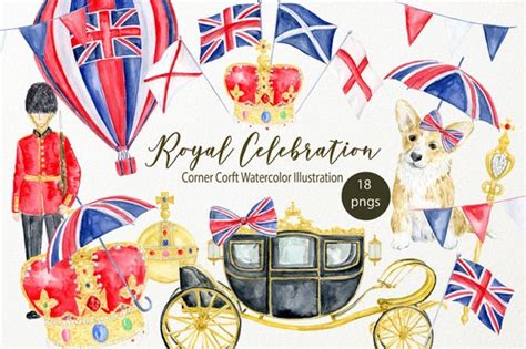 Royal Celebration Clip Art Watercolor Crown Orb And Sceptre Etsy Uk