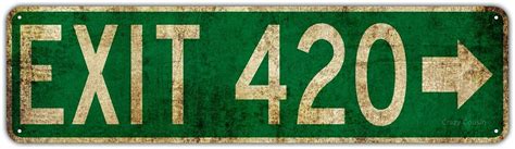 Exit 420 With Right Arrow Vintage Tin Sign Ts For Men Outdoor