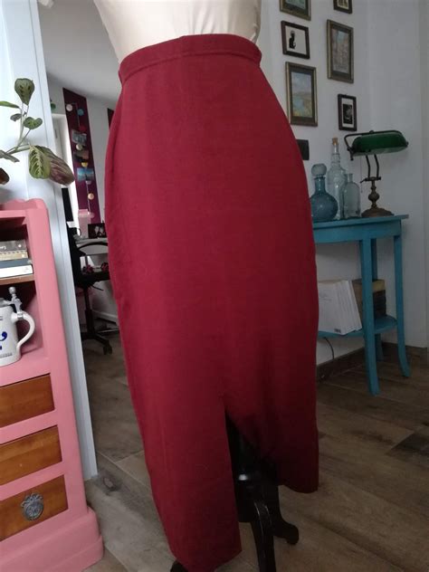 Merino Wool Maxi Skirt Vintage 90 Woman Maxi Skirt I Particolari Long