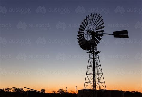 Image Of Windmill At Sunset Austockphoto