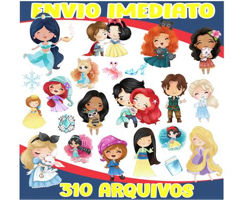 Kit Digital Princesas Cute Aquarela Elo7 Produtos Especiais