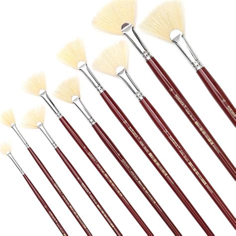 Bristles Long Fan Paint Brushes Paintaddicts
