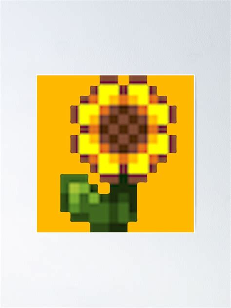 Stardew Valley Pixel Sunflower Poster For Sale By Edevyor Redbubble