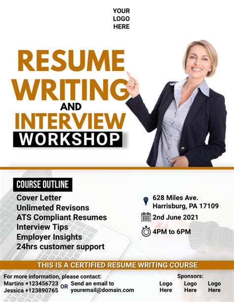 Resume Writing Workshop Flyer Template Postermywall