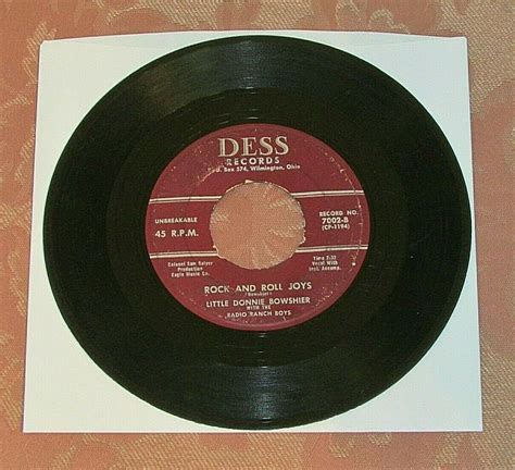 Little Donnie Bowshier Rock And Roll Joys 45 Dess