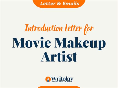 Movie Makeup Artist Introduction Letter Template Writolay