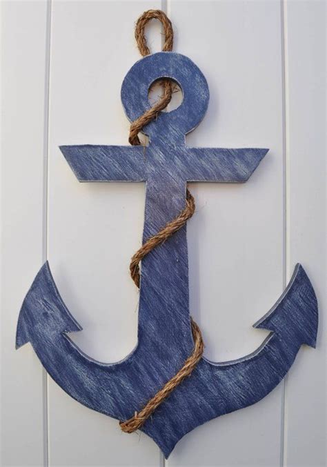 Anchor And Rope Reclaimed Pallet Wood Navy Anchor Wall Art Etsy