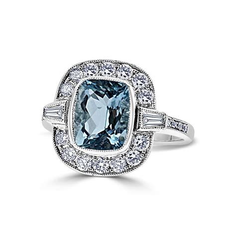 Items similar to vintage aquamarine and diamond ring, circa 1940s view more. 18ct White Gold Aquamarine and Diamond Vintage Engagement Ring JL288 | Vintage Rings Kilkenny