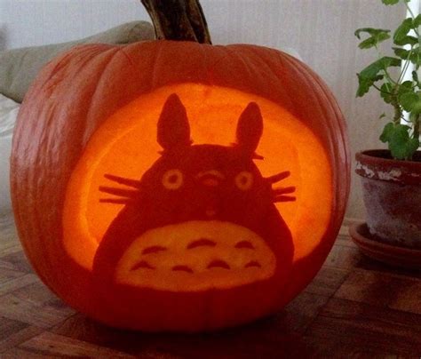 Totoro Pumpkin This Year Since Were Studio Ghibli Fans Pumpkin