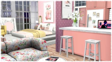 The Sims 4 Speed Build Micro Girly Apartment Youtube