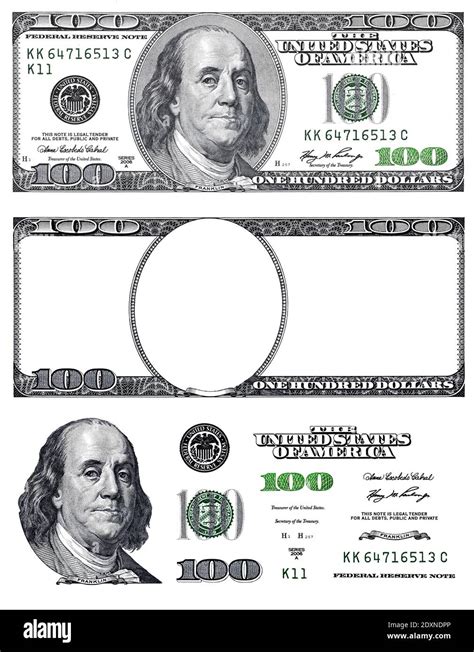 100 Dollar Bill Template Hi Res Stock Photography And Images Alamy