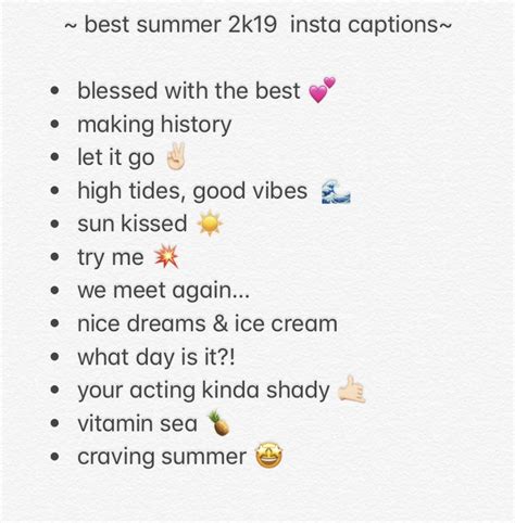 19 Summer Instagram Captions Ide Spesial