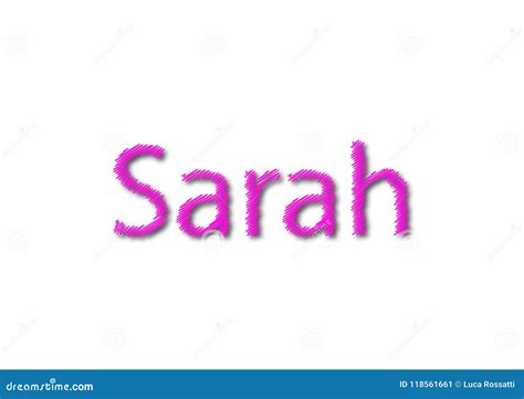Illustration Name Sarah Isolated In A White Background Stock Image
