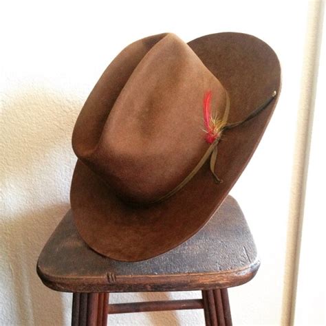 Brown Stetson Cowboy Hat 3x Beaver Fur From The 1950s 6