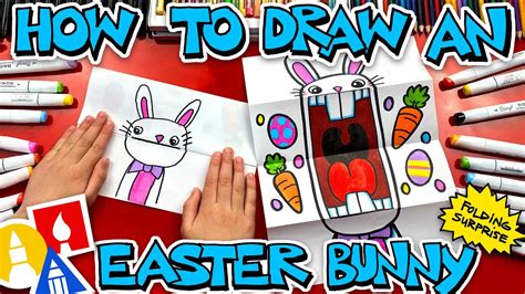 How To Draw A Big Mouth Easter Bunny Folding Surprise Youtube