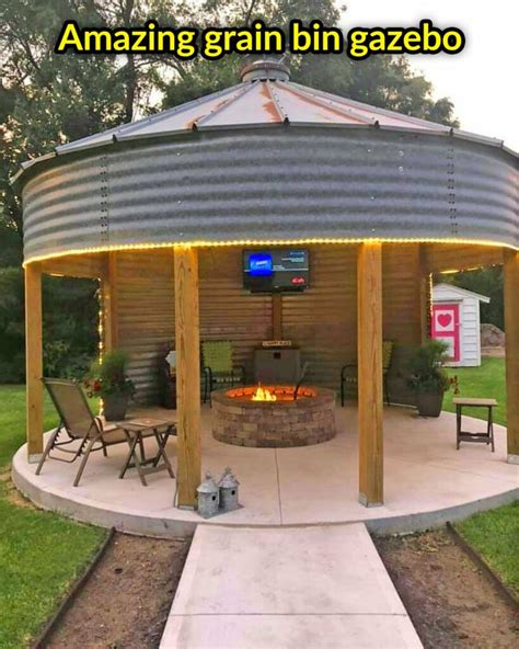A GRAIN SILO Turned Into A GAZEBO Backyard Gazebo Backyard Pavilion