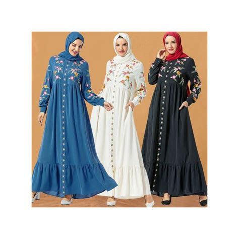 shop 2020 muslim dress women abaya dubai embroidery turkish hijab dresses caftan marocain kaftan