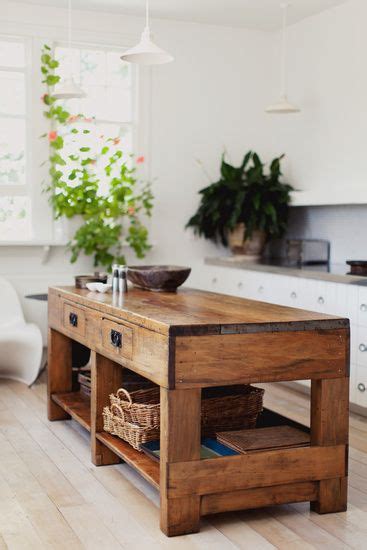 How wide is a kitchen island bench. Island bench ideas. Love the chunky look of this | Rustic ...