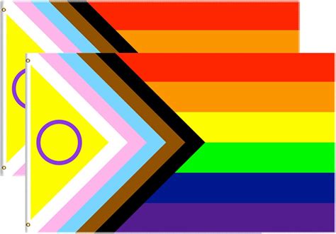 2pcs Intersex Inclusive Progress Pride Flag 3ftx5ft 2021 Redesign To