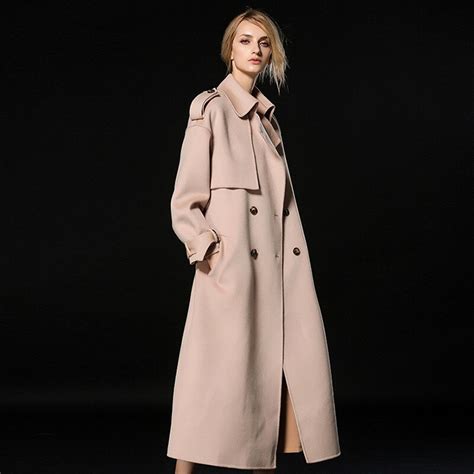 2018 autumn and winter new high end double sided cashmere coat women s double breasted plus long