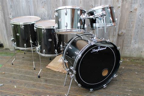 Slingerland Early 70s Classic Rock Outfit In Black Chrome Uk