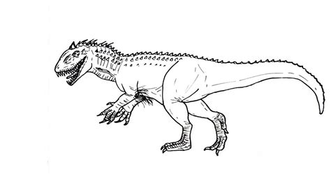 Rex Indominus Coloring Pages Printable Via Sketch Coloring Page